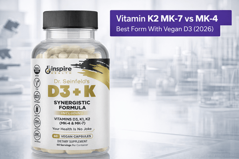 Vitamin K2 MK-7 vs MK-4: Best Form With Vegan D3 (2026) - DrSeinfeld.com Operated by Ginspire Health LLC