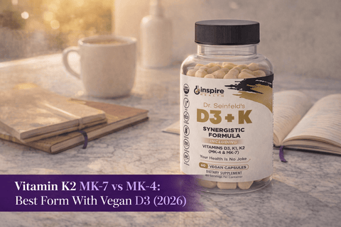 Vitamin K2 MK-7 vs MK-4: Best Form With Vegan D3 (2026) - DrSeinfeld.com Operated by Ginspire Health LLC
