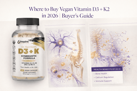 Where to Buy Vegan Vitamin D3 + K2 in 2026 | Buyer's Guide - DrSeinfeld.com Operated by Ginspire Health LLC