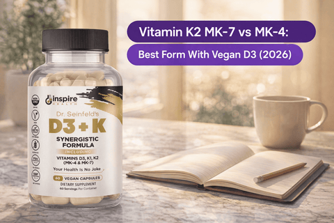 Vitamin K2 MK-7 vs MK-4: Best Form With Vegan D3 (2026) - DrSeinfeld.com Operated by Ginspire Health LLC