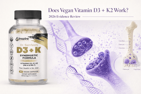 Does Vegan Vitamin D3 + K2 Work? 2026 Evidence Review - DrSeinfeld.com Operated by Ginspire Health LLC