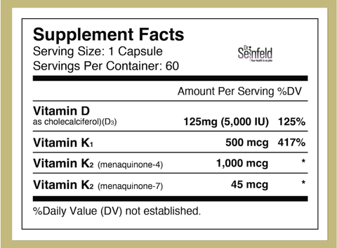 Vitamin DK3 - Vegan Formula - DrSeinfeld.com Operated by Ginspire Health LLC